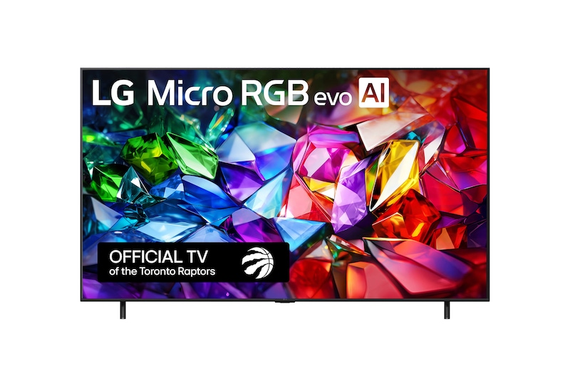 Front view of 100 inch LG Micro RGB evo AI MRGB95 4K Smart TV 2026  100MRGB95BU